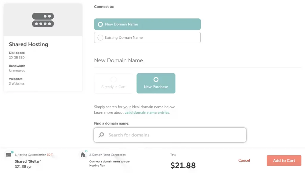 Namecheap showing domain connection options
